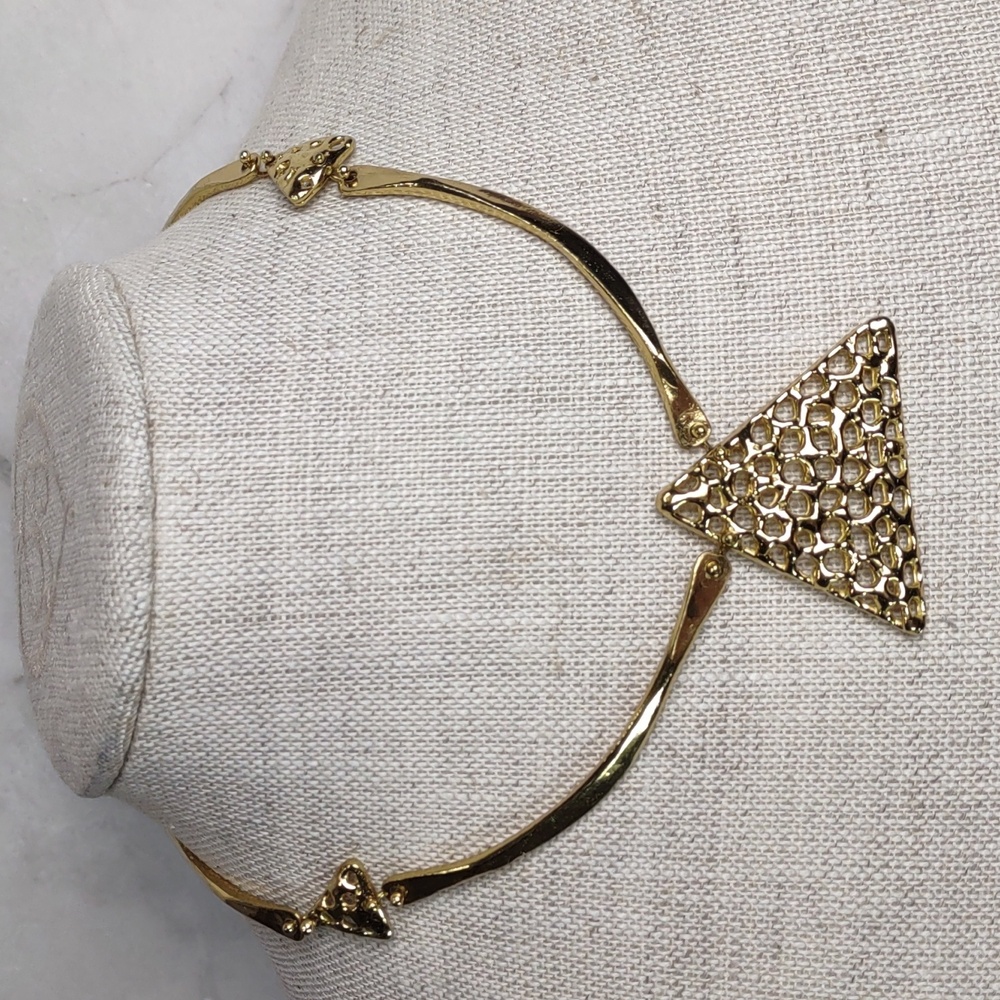 Vintage Anne Dick Modernist Hand Crafted Brass Necklace